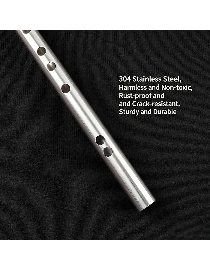 MySouq Store | 304 Stainless Steel Transverse Flute, Classical Chinese Style, 47cm, Beginner and Professional, Rust-Proof