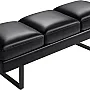 JUMMICO Office Chair Seating Waiting Room Chair, 59.6 inches Upholered Reception Bench 3 Seat Faux Leather Office Guest Chair Conference Room Chair for Salon and Shop (Black)