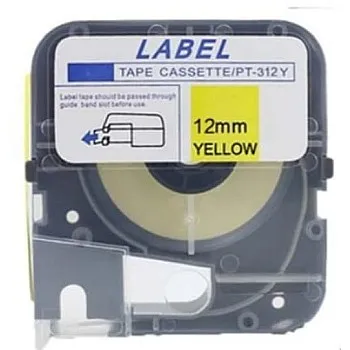 Compatible LABEL TAPE PT312Y 12MM X 8M FOR LM370 LETATWIN Marking Machine Electronic
