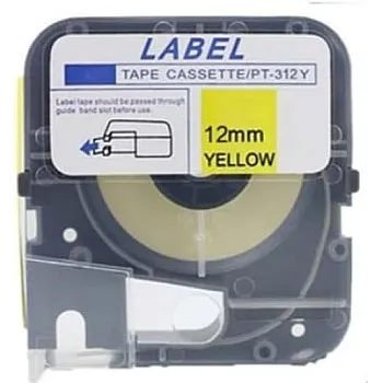Compatible LABEL TAPE PT312Y 12MM X 8M FOR LM370 LETATWIN Marking Machine Electronic
