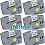 Compatible Laminated Label Tape Cartridge TZ-231 12mm Black on White (Package 6 pieces) for Brother PTH-110 and PTE-110