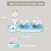 3-In-1 Cat Food and Water Bowl Set, 15° Angled Design, Double Cat Bowls with Removable Water Bottle, Non-Slip Kitten Food Bowls For Cats & Dogs, BPA-Free & Easy Clean‌ - Blue
