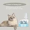3-In-1 Cat Food and Water Bowl Set, 15° Angled Design, Double Cat Bowls with Removable Water Bottle, Non-Slip Kitten Food Bowls For Cats & Dogs, BPA-Free & Easy Clean‌ - Blue