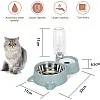 Double Bowl for Pets, Dog Cat Feeder Automatic Pet Feeder and Water Dispenser, Bowl for Eating with Water Bottle Water Dispenser, for Pets, Dogs, Cats (B)