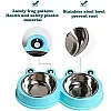NA/HALAMODO Double Dog Cat Bowls Premium Stainless Steel Pet Bowls with No-Slip Stainless Steel Cute Modeling Pet Food Water for Feeder Dogs Cats Rabbit and Pets (Blue)