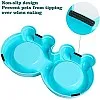 NA/HALAMODO Double Dog Cat Bowls Premium Stainless Steel Pet Bowls with No-Slip Stainless Steel Cute Modeling Pet Food Water for Feeder Dogs Cats Rabbit and Pets (Blue)