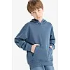 DeFacto Boy Casual Regular Fit Hooded Long Sleeve Knitted Sweat Shirt E9558A8, Light Indigo11/12 Y