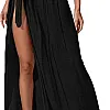 Women Wrap Skirt with Belt Buckle Beach Cover Up Swimsuits (,)