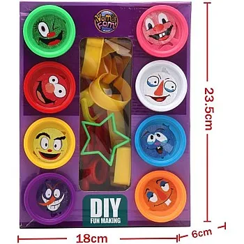 5D PLAY DOUGH SET, 8 COLORS AND TOOLS, DIY ANIME PARTY SUPPLIES (SET OF 19)
