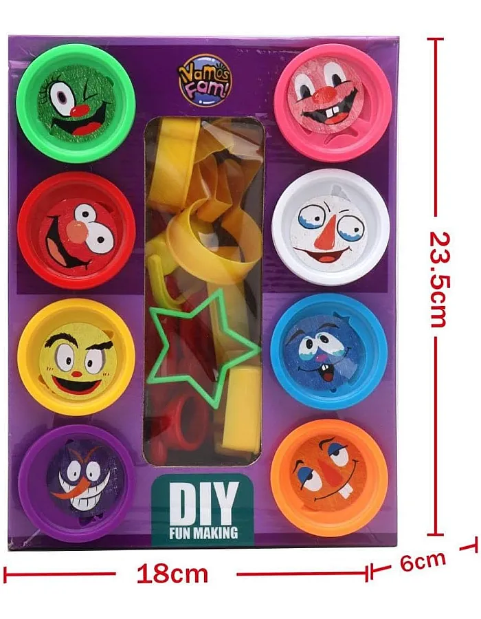 5D PLAY DOUGH SET, 8 COLORS AND TOOLS, DIY ANIME PARTY SUPPLIES (SET OF 19)