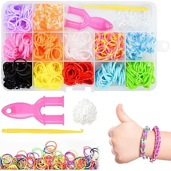 Mlife 600+ Loom Bands Set, Loops Rubber, Colourful Rubber Bands Kit for Bracelets, DIY Elastic Band Craft Box for DIY Children's Bracelets Necklace, Bracelet Making Kit for Beginners, Boys and Girls,