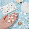JAZZEEL White Shell Beads Set – 104 Pcs Flat Round 17mm Beads for Jewelry Making, DIY Crafts, Handmade Necklaces – Natural Disc Beads for Women, Christmas Gifts, Art Projects