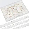 JAZZEEL White Shell Beads Set – 104 Pcs Flat Round 17mm Beads for Jewelry Making, DIY Crafts, Handmade Necklaces – Natural Disc Beads for Women, Christmas Gifts, Art Projects