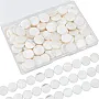 JAZZEEL White Shell Beads Set – 104 Pcs Flat Round 17mm Beads for Jewelry Making, DIY Crafts, Handmade Necklaces – Natural Disc Beads for Women, Christmas Gifts, Art Projects