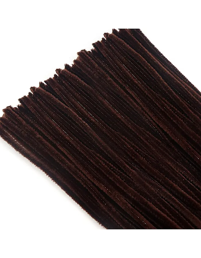TOAOB THE ONE AND ONLY BABY 100pcs Pipe Cleaners Bulk Craft Supplies Brown Chenille Stems 6mm x 12 Inch Fuzzy Pipe Cleaners for DIY Art Crafts Decorations