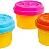 Party Dough Small Cans Multicolour, Plastic Modelling Dough Set with Animal Stamps, 3 Cans, Ages 3+
