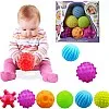 Mumoo Bear Baby Sensory Ball, Bath Water Toys Textured Squeeze Soft Balls Squeaks Baby Grasp Ball Great Variety Buddies BPA Free Developmental Newborn for Kids Babies Toddlers,(6 in 1 Kit)
