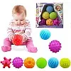 Mumoo Bear Baby Sensory Ball, Bath Water Toys Textured Squeeze Soft Balls Squeaks Baby Grasp Ball Great Variety Buddies BPA Free Developmental Newborn for Kids Babies Toddlers,(6 in 1 Kit)