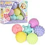 Next Store 6 Pcs Multicolor Soft Silicone Balls Set with Sound, Intelligence Development Toy for Kids - Colorful