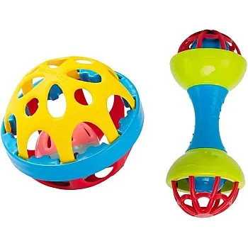 Toys Treasure Soft Ball With Dumbbell Rattle for Babies, Infants, Toddlers, Kids, and New Born