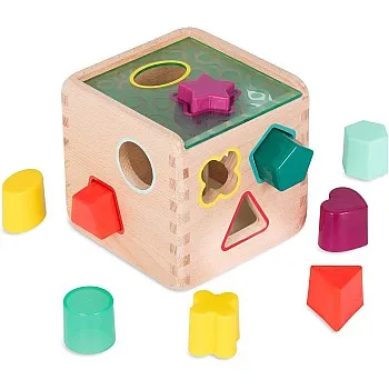 B.Toys Wooden Cube Shape Sorter