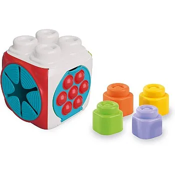 Clementoni - Soft Sensory Activity Cube Set First Childhood Construction Set, Clemmy Soft Stones, Children's Blocks 6 Months, Sensory Play, Stackable and Washable, Made in Italy, Multi-Colour,