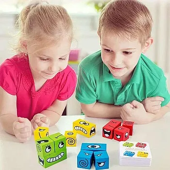 Face Changing Magic Cube Game Building Blocks - Educational Toy for Kids