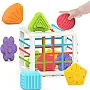 KIDSZONE Montessori Baby Sorter Toy Colorful Cube and 6-8 Pcs Multi Sensory Shape, Toddler Developmental Learning Toys Birthday Gifts,Baby Toys 6-12-18 Months