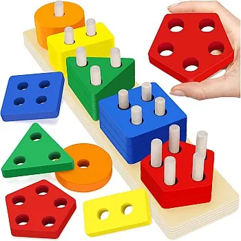 Montessori Toys for 1+ Year Old, Baby Toy 12-18 Months, Wooden Sorting & Stacking Toys for Toddlers and Kids, Preschool Fine Motor Skill Toy, Ideal Gift for Boys Girls Age 1 2 3 Years Old