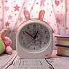 LOCKYBOY Kids Alarm Clock, Cartoon Rabbit Design, Blue Body, Clear Hands and Numbers (Pank)