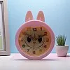 LOCKYBOY Kids Alarm Clock, Cartoon Rabbit Design, Clear Hands and Numbers (Pank)