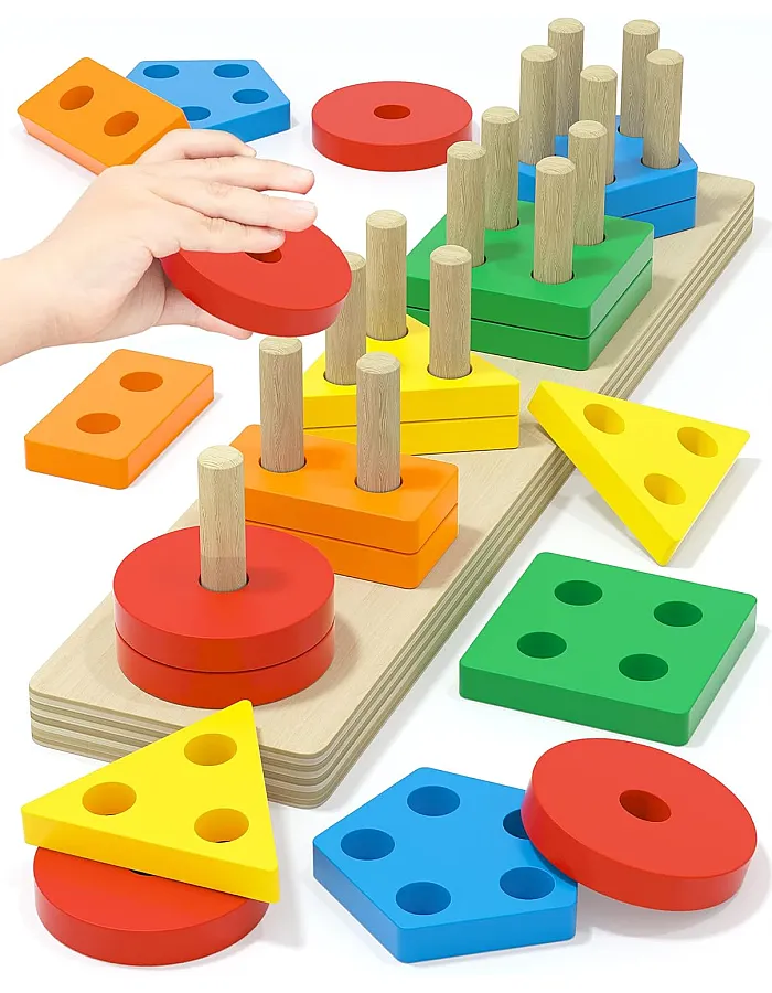 Yetonamr Montessori Toys for 1 2 3 Year Old Boys Girls Birthday Gifts Wooden Sensory Toys for Kids Age 2-4 Years Toddlers Toddlers Stocking Stuffers