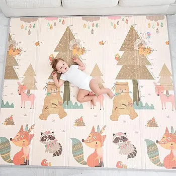 Children's Play Mat 180 x 200 x 1.5 cm XXL Thick Foam Foldable Reversible Floor – Play Mat for Baby – Motor Skills Promoting Sensory Development Baby Gift