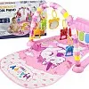 Kick and Play Floor Baby Mat and Play Piano Gym Mat – Infants Musical Activity Center with 5 Hanging Sensory Toys and Early Education Floor Playmat girly