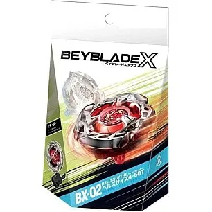 Beybladee X BX-02 Battle Spinning Top, Red and Silver