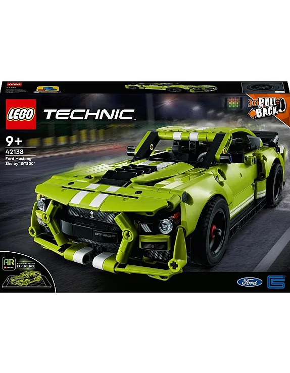 LEGO Technic Ford Mustang Shelby GT500 42138 Model Building Kit; Pull-Back Drag Race Car Toy for Ages 9+ (544 Pieces)