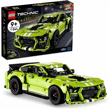 LEGO Technic Ford Mustang Shelby GT500 42138 Model Building Kit; Pull-Back Drag Race Car Toy for Ages 9+ (544 Pieces)