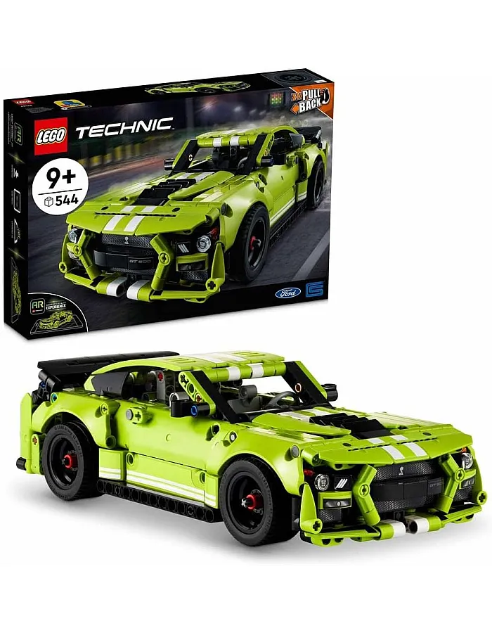 LEGO Technic Ford Mustang Shelby GT500 42138 Model Building Kit; Pull-Back Drag Race Car Toy for Ages 9+ (544 Pieces)