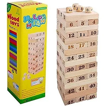Large wood tower game 48 pieces,classic