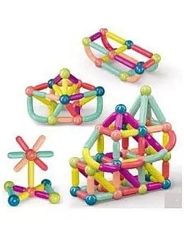 Magnetic Building Sticks - Creative STEM Toy for Children Ages 3+, 42 Pieces to Construct 3D Models, Boost Concentration and Cognitive Development