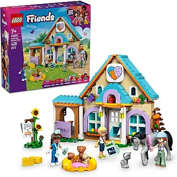 LEGO Friends Horse and Pet Vet Clinic Set for Kids, Animal Role-Play Toy with 3 Character Mini Dolls, plus Cat & Dog Figures, Birthday Gift for 6+ Year Old Girls 42651
