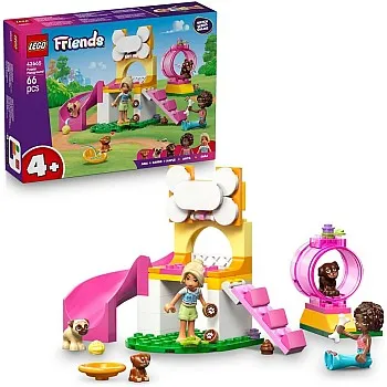 LEGO Friends Puppy Playground Toy for 4+ Year Old Girls - incl. a Park with a Slide, 2 Mini Dolls & 3 Pet Dog Animal Figures - Creative Gift Idea - 42665