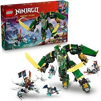 LEGO NINJAGO 2in1 Lloyd's Jet Mech - Transforms into a Jet Toy - 5 Minifigures Incl. Sora & Lloyd, plus a Motorbike and a Dragon Figure - Gift for 9+ Year Old Boys & Dragons Rising Fans - 71845