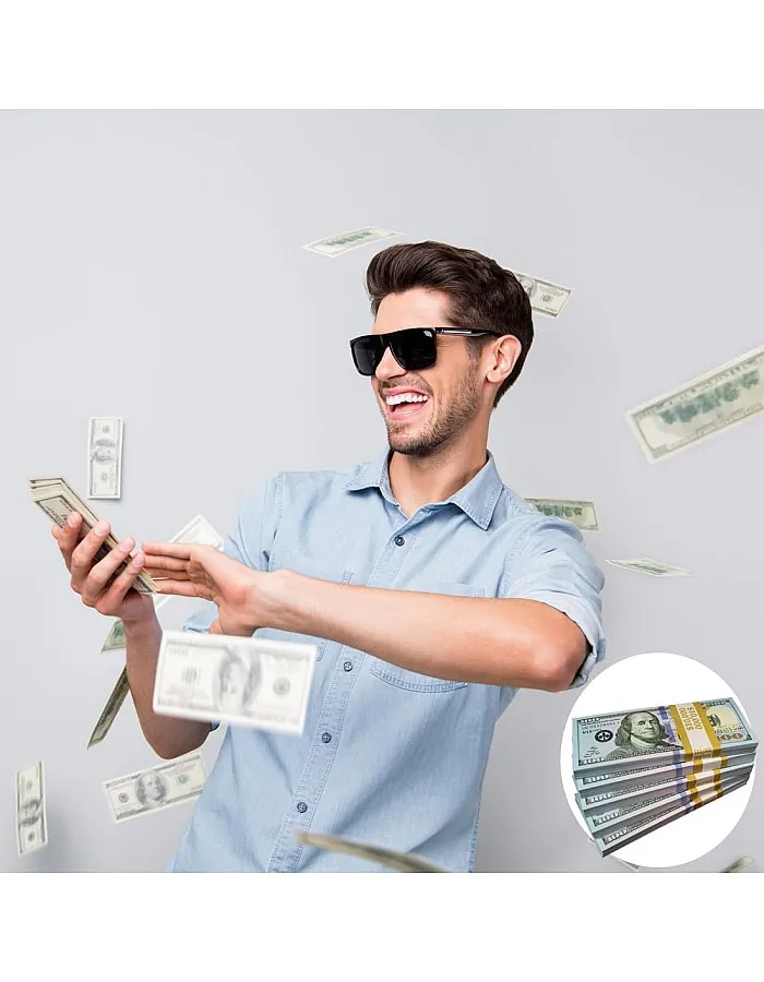 120 Sheet 100$ Copy Money, Prop Money, Scratch Cash, Fake Dollar, Fake Dollar Bill Set, Kids Dollar Fake Coins, Play Dollars, for Movies, Advertising, Games, Parties