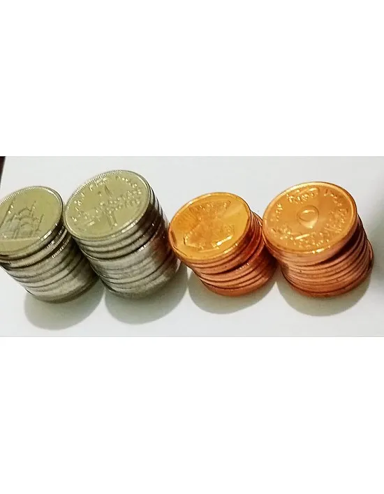 مجموعة عملات مصرية عدد ٥٠ قطعة من الاصدار الاخير الشلن والبريزة 2008 الألومنيوم أصفر