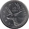 Old Coin 25 Cents Canada Elizabeth II