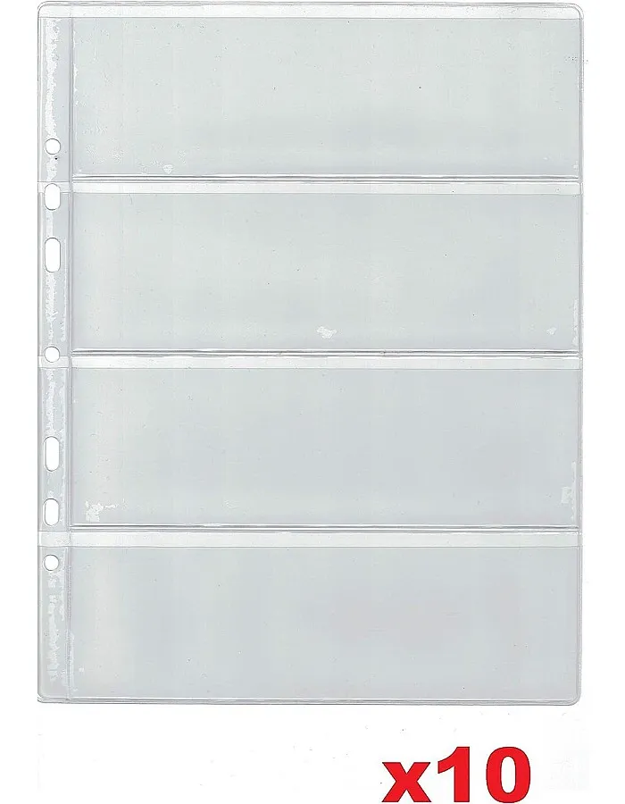 10 Pieces Binder Pages, Money Album Pages, Collecting Binder Pockets with 4 Holes Free Paper