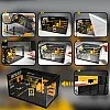 1/24 Garage Scene Model,Car Display Case Diecast Diorama Garage Miniature Scene Parking Lot PVC Assembly with Light Parking Space Model Display Frame Toy Display Box