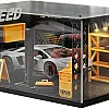 1/24 Garage Scene Model,Car Display Case Diecast Diorama Garage Miniature Scene Parking Lot PVC Assembly with Light Parking Space Model Display Frame Toy Display Box