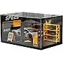 1/24 Garage Scene Model,Car Display Case Diecast Diorama Garage Miniature Scene Parking Lot PVC Assembly with Light Parking Space Model Display Frame Toy Display Box